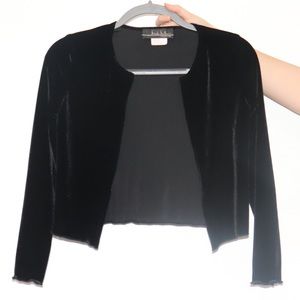 Cropped Velvet Cardigan